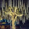 2 x 8 Tubes (12in) Christmas Icicle String Lights, Warm White