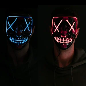 2Pcs Led Cosplay Scary Mask