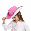 2Pcs Pink Tiara Felt Cowboy Hats