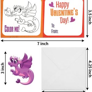 36 Packs Valentine’s Greeting Cards with Puffy Stickers Card Set for Kids