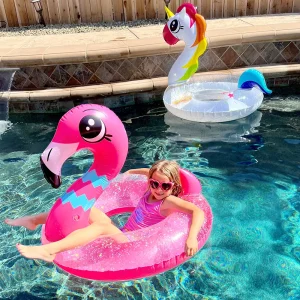 2pcs 32.5in Flamingo and Unicorn Inflatable Pool Float