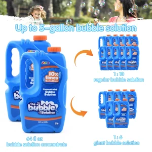 2pcs Blue Bottle Bubble Solution Refill 64oz