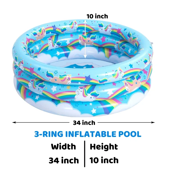2pcs 34in Pool Inflatable Ride A Unicorn And Rainbow Set
