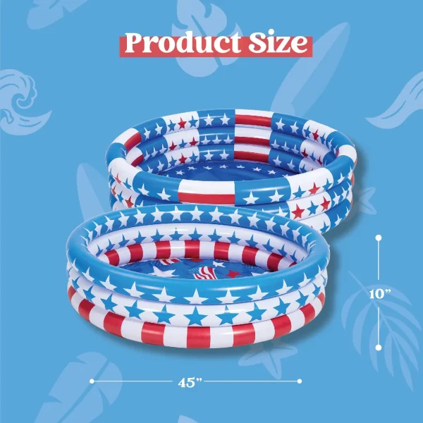 2pcs 45in American Flag Inflatable Kiddie Pools