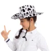 2pcs Childrens Black Cow Print Cowboy Hat