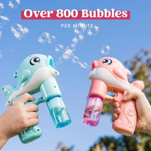 2pcs Dolphin Bubble Gun with Bubble Solutions 7in