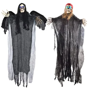 2pcs Flying Grim Reaper and Skeleton Pirate Decorations