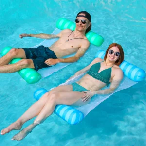 2pcs Green and Blue Hammock Inflatable Pool Float