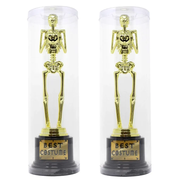 2pcs Halloween Best Costume Skeleton Trophy