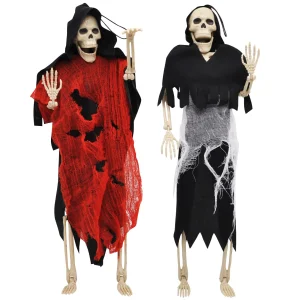 2pcs Halloween Skeleton Grim Reaper Decoration 16in