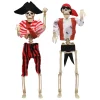 2pcs Pirate Halloween Skeleton Decorations 16in