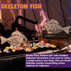 2pcs Posable Plastic Fish Skeleton Decoration 9.5in