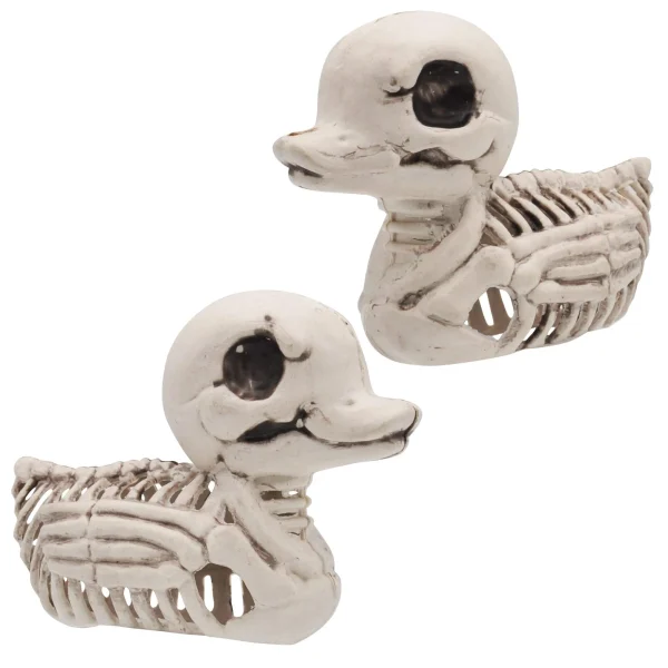 2pcs Posable Skeleton Duck Halloween Decoration 4.5in