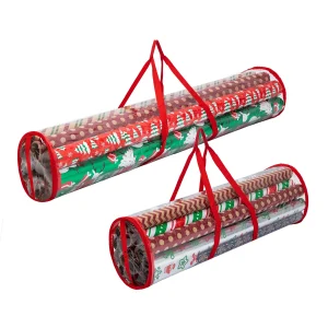 2pcs Red Clear christmas gift Wrap Organizer