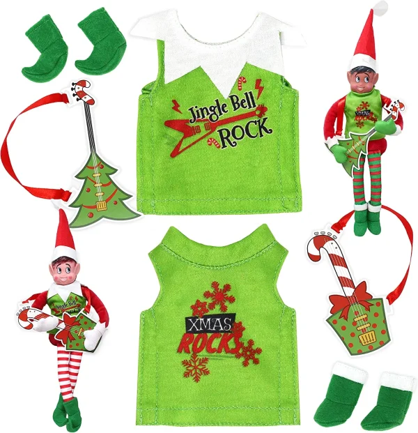 2pcs Rock n Roll Santa Elf Couture For Elf Doll