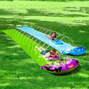 2pcs Water Slide with Bodyboards 19.2ft