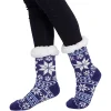 2pcs Womens Christmas Fleece Soft Slipper Socks