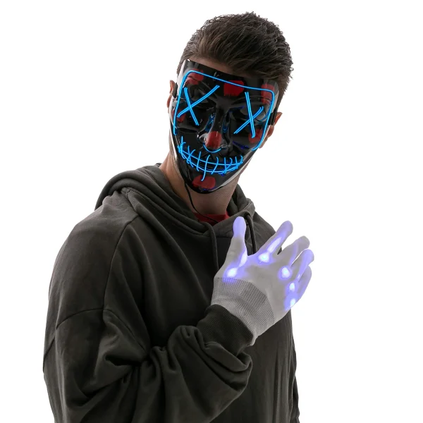 3 Lighting Modes Led Mask Light Up Halloween Costume
