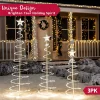 3pcs Outdoor Spiral Christmas Tree Warm White Lights