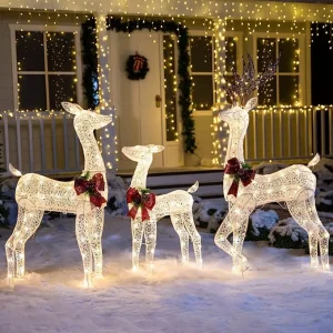 3pcs LED Christmas Reindeer Decorations