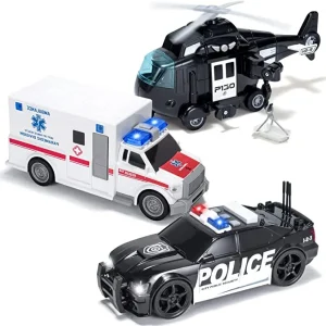3Pcs City Hero Police Vehicle Toy Set