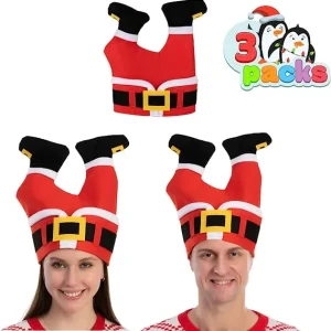 3pcs Christmas Santa Pants Hat Costume Accessories
