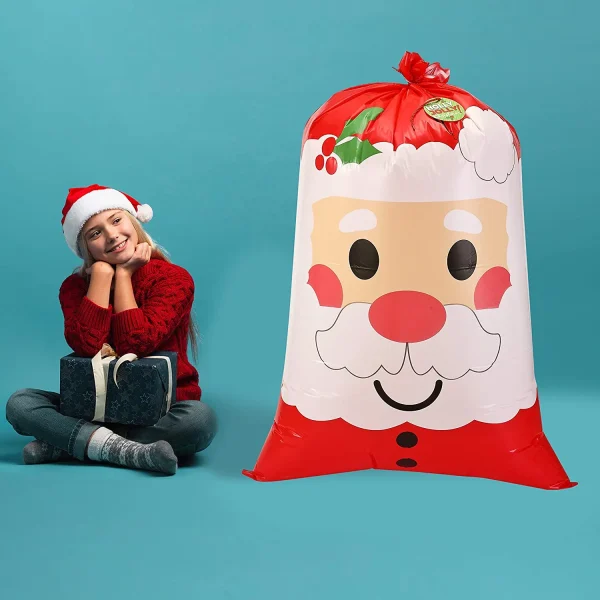 3pcs Jumbo Holiday Santa Gift Bags