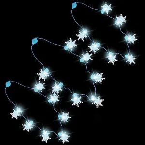 3pcs Light up Snowflakes Christmas Necklaces