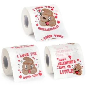 3 Rolls Valentines Day Poop Emoji Toilet Paper