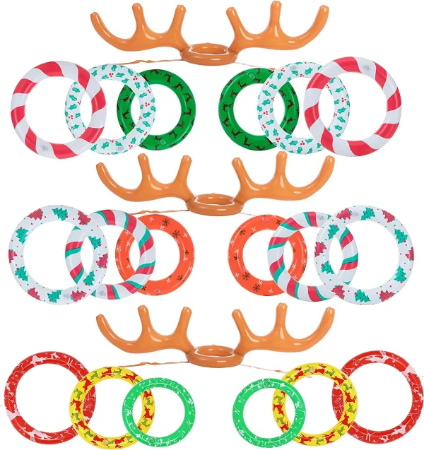 3pcs Inflatable Antler Toss Game For Christmas Party