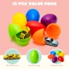 12Pcs Die Cast Cars Prefilled Easter Eggs 3.2in