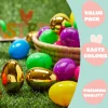 300Pcs 2.3in Bright Solid Assorted Colors and 6 Golden Easter Egg Shells for Easter Egg Hunt