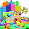 300Pcs Bright Solid Assorted Colors and Golden Easter Egg Shells 2.3in