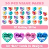 30Pcs Cosmic Realm Slime Hearts with Kids Valentines Cards for Classroom Exchange
