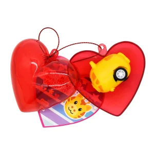 30Pcs Prefilled Hearts with Animal Pullback Cars and Valentines Day Cards for Kids-Classroom Exchange Gifts