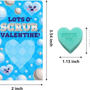 24 Pcs Heart Shaped SOAP for Valentines Day with Gift Cards for Kids