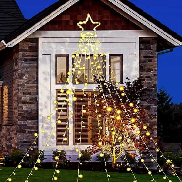 335 LED Warm White Outdoor Star String Lights 16.4ft