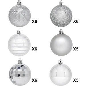 34Pcs Christmas Ball Ornaments (Silver)