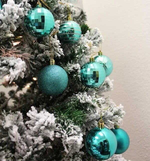 34pcs Teal Christmas Ball Ornaments