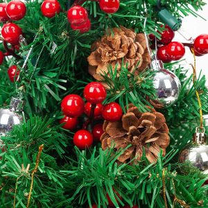 23″ Prelit Table-top Christmas tree with DIY Kits (Red)