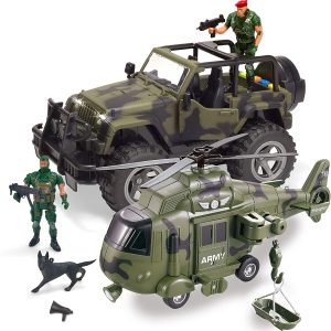 2 Pack Friction Powered Realistic Military Vehicle