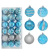 36pcs Blue and Silver Christmas Ornament Balls