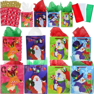 36pcs Christmas holiday gift Bags with Wrapping Papers