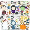 36Pcs Halloween Characters Make a Face Sticker Sheet