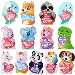 36Pcs Valentines Day Gift Cards Lollipop Candy Holder