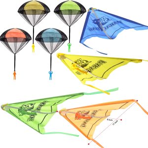 2 in 1 Glider and Parachute Toy Set