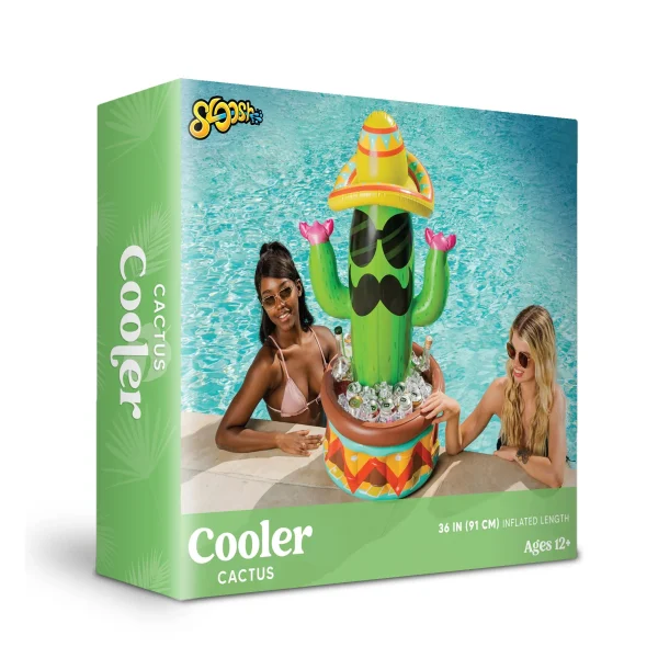 36in Inflatable Cactus Cooler with Sombrero Hat