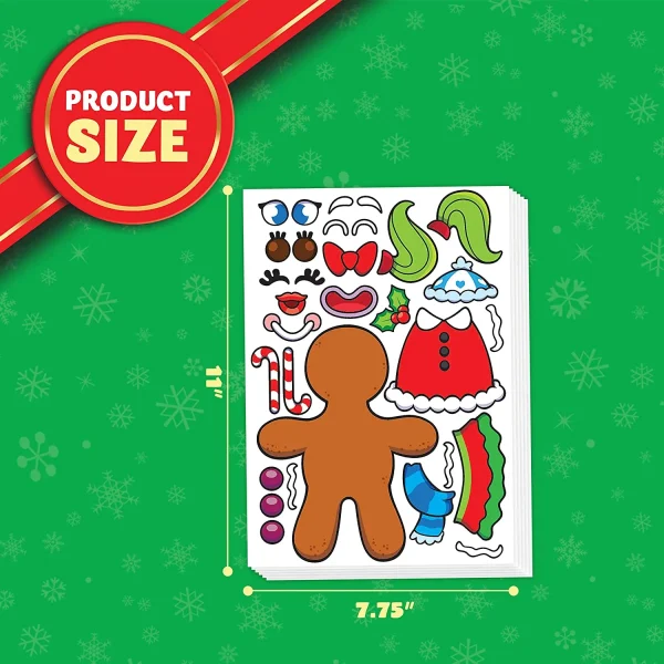 36pcs Make-a-Face Christmas Sticker Sheets