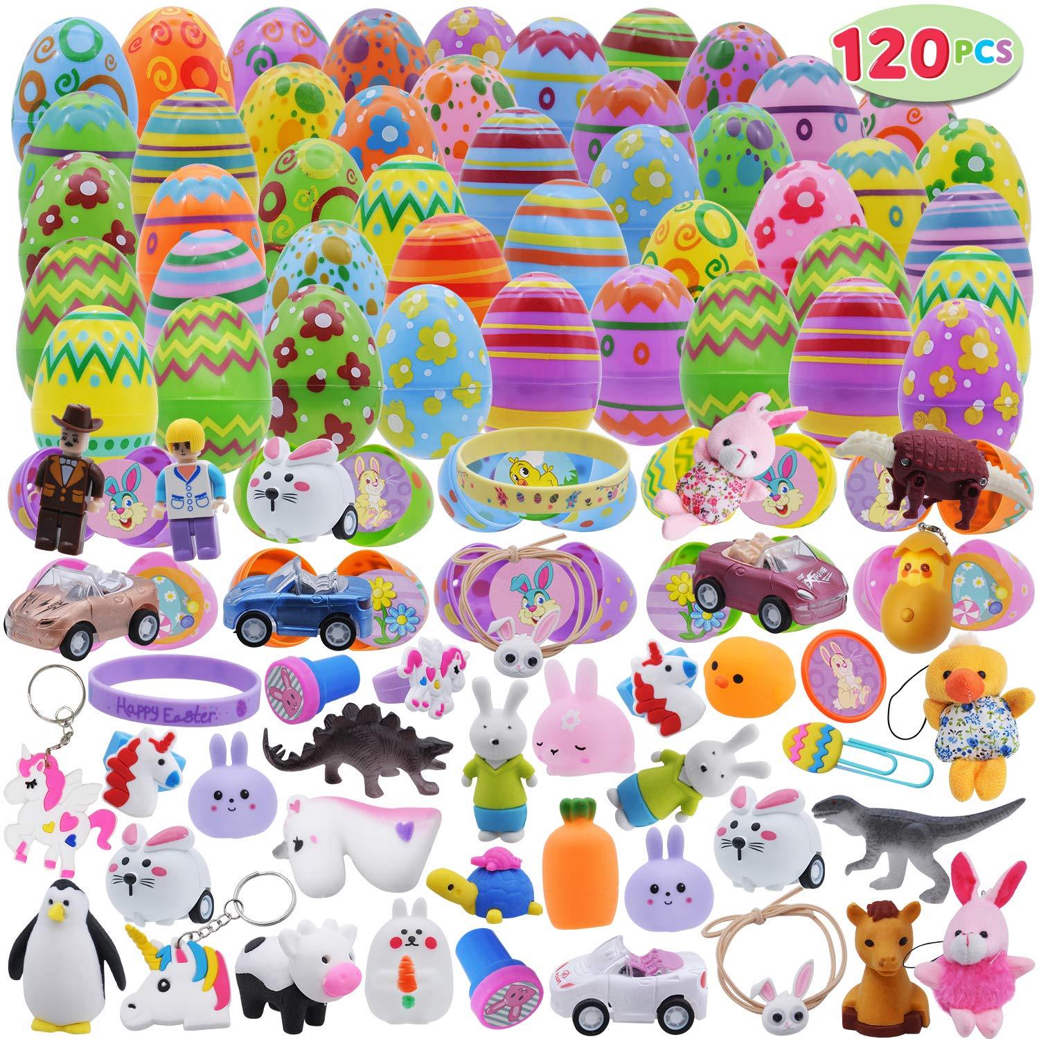 120pcs Prefilled Easter Eggs with Novelty Toys