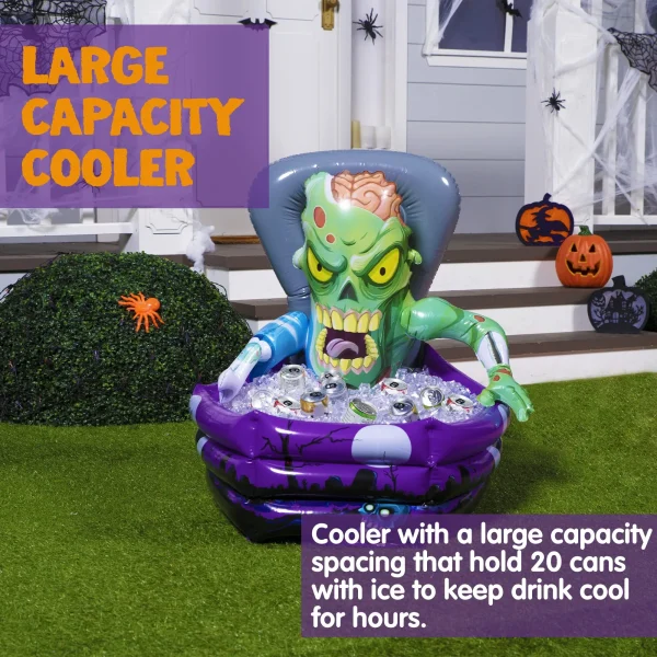 38in Zombie Happy Halloween Inflatable Drinks Cooler